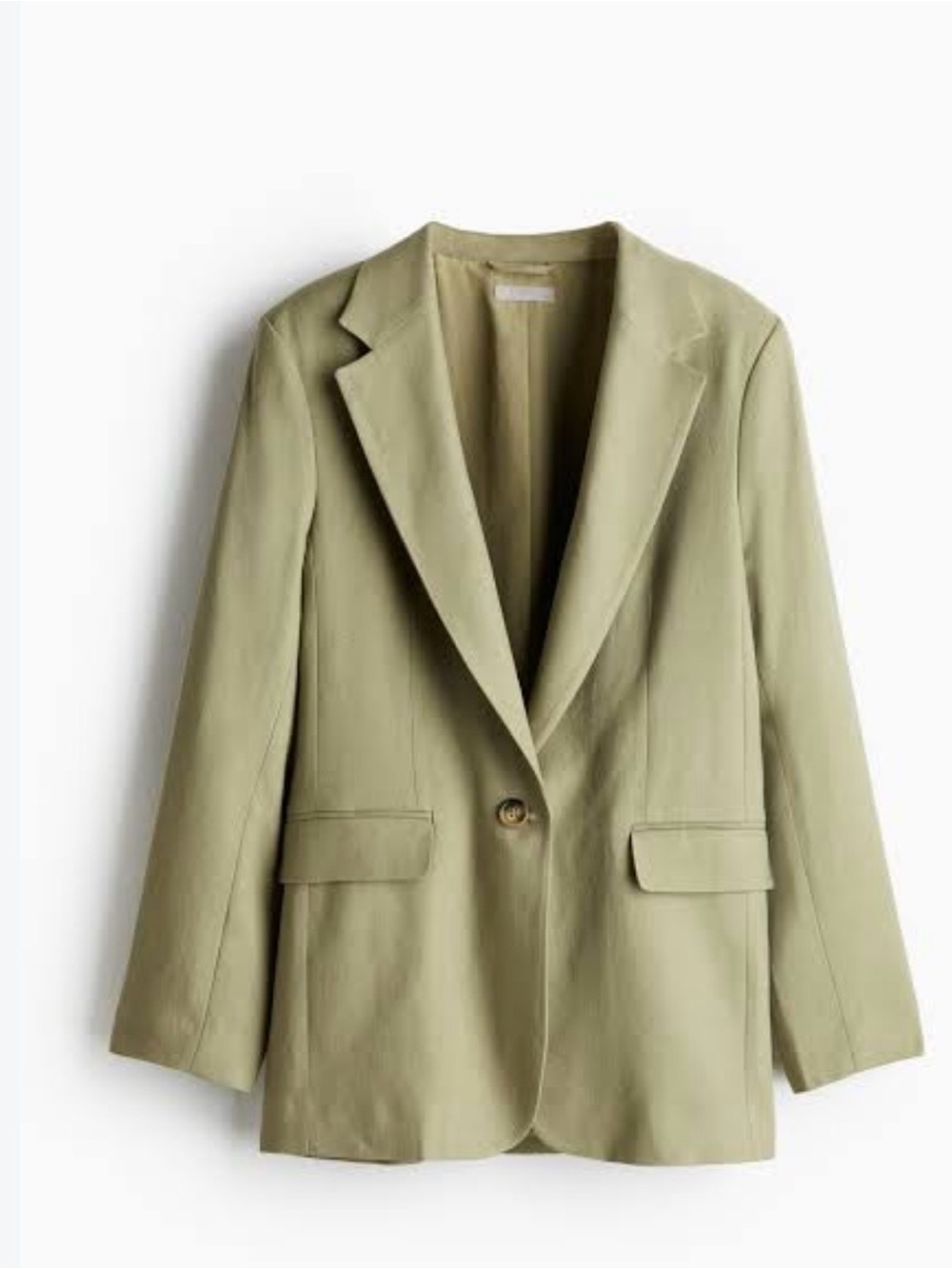 H&M Light Olive Green Single-Button Blazer